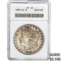 1893-CC Morgan Silver Dollar ANACS EF40