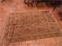 Manufactured Oriental-style rug, gold ground,