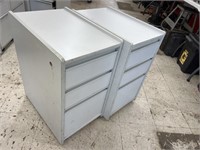 2 Rolling Cabinets w/ File & Organizer Drawers