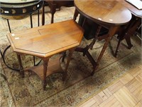 Two mahaogany small tables: half-table,