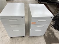 2 Rolling Cabinets w/ File & Organizer Drawers