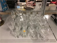 3 Sets of 6 Crystal Glasses and more