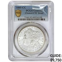 1885-CC Morgan Silver Dollar PCGS Genuine Cleaned