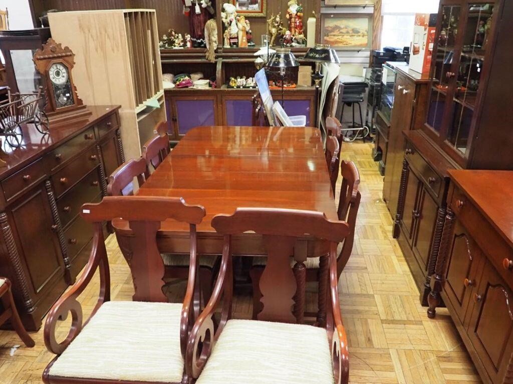 16-piece cherry dining room set with rope legs and