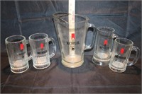 Michelob Beer Pitcher & Mugs