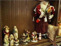14 Christmas items including 36" high Santa Claus