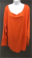 Ladies Shirt Curtain-sleeve Sz Xl Orange