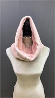 Nwt Pink Faux Fur Soft Hood Scarf - Reversible