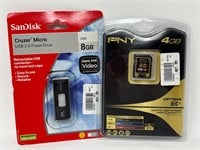 8GB & 4GB Flash Drive & Memory Card