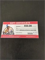 $50 Town Barker gift card