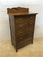 Antique 5-drawer Oak Tall Chest