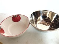 Two Nice Serving Bowls, One is Stainless