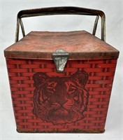 Rare Antique Tiger Chewing Tobacco Tin Basket