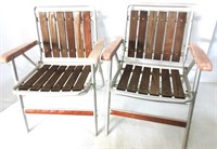 Vintage Alum. & Wood Lawn Chairs