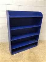 Homemade Wooden Blue-painted Bookshelf