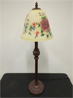 Antique Lmap with yellow floral shade