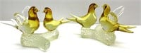 Unmarked Murano Birds 5.5"T one has chip