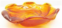 Fenton Amberina Orange Swirl Candy Dish