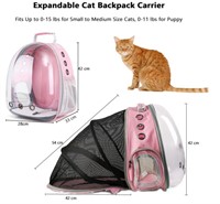 Cat Backpack Carrier, Bubble, Pink - NEW