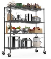 Leteuke Wire Shelving Unit with Wheels, 4-tier,  6
