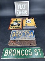 1975 Wv License Plates, Military Signs & Broncos