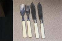 Celluloid Fork and Butter Knives