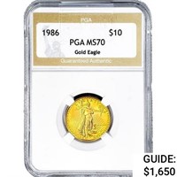 1986 $10 1/4oz. Gold Eagle PGA MS70