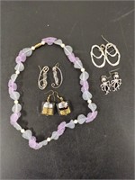 Handmade Necklace & Four Pair of Earrings