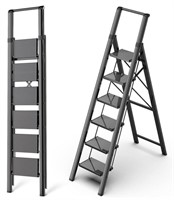 GameGem 6 Step Ladder, Black - UNUSED