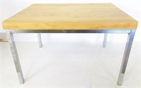 Chrome Base Wood Top Table 30" x 22" x 19"T