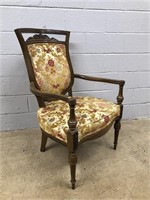 Vtg. French Upholstered Arm Chair