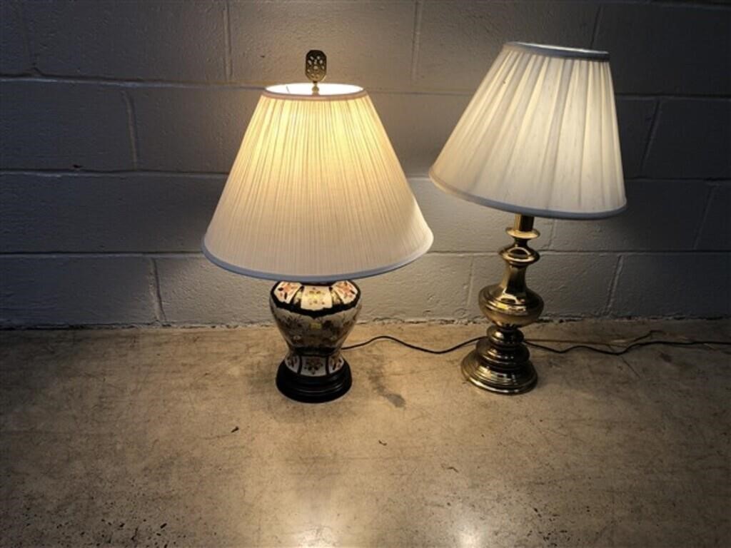 Porcelain & Brass Table Lamps
