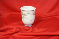 Japanese Fukugawa Ceramic Teacup and Lid