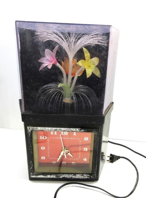 Vintage Fiber Optic Elect. Decor Clock 15"T