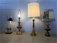 4 Various Brass Table Lamps