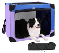 Ownpets Portable Dog Crate, Collapsible, Blue & Pu
