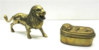 Brass Lion & Trinket Box