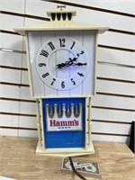 Vintage Hamm’s Beer lighted advertising clock