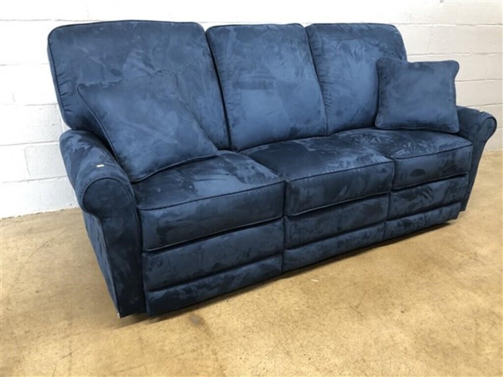 Blue Upholstered La-Z-Boy Sofa