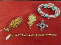 Costume Jewelry Bracelets& Brooches