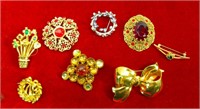 Costume Jewelry, Brooches, Esienbeng, Monet