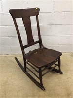 Vtg. Oak Rocking Chair