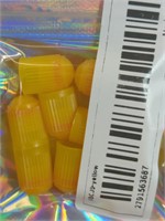 Lot of 10 yellow valve caps