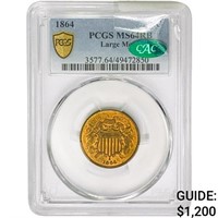 1864 CAC Two Cent Piece PCGS MS64 RB LG. Motto