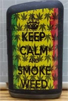 Zippo style lighter "keep calm and smoke weed"