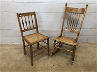 Cane Seat Side & Rocking Chairs