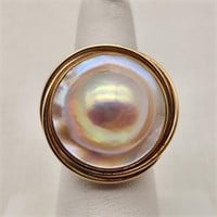14K Gold Tahitian Mabe Pearl Ring