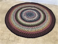 Circular Multicolor Braided Rug