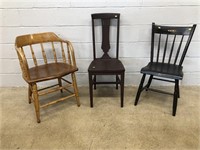 3 Various Wooden Chairs