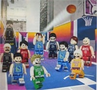 10 character NBA players Lego style building